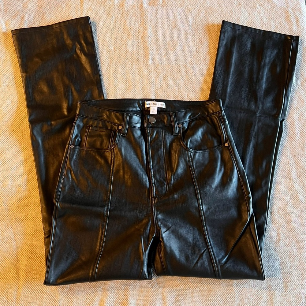 Faux leather pants